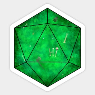 Gelatinous Cube D20 says Hi Sticker